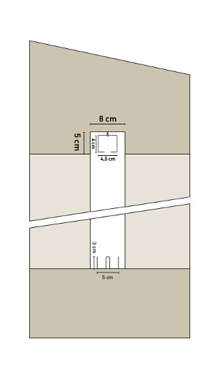 Disegno esecutivo inferriata scorrevole interno muro della sezione verticale